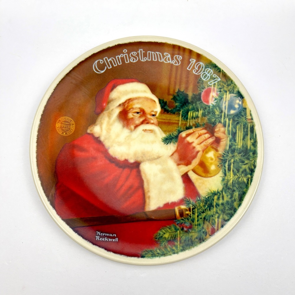 Norman Rockwell 1987 Christmas Plate Knowles Collector Fine China Santa Gift